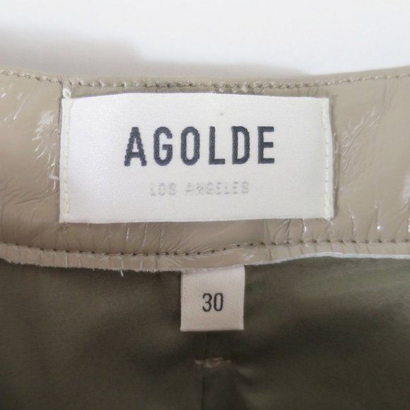 Agolde Leather 90s Pinch Waist Pants in Quail Patent Leather Size 30 - Picture 13 of 15